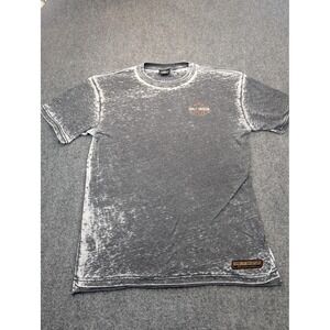 Harley-Davidson Shirt Mens Medium Gray Acid Wash Graphic Bar & Shield Tee Biker